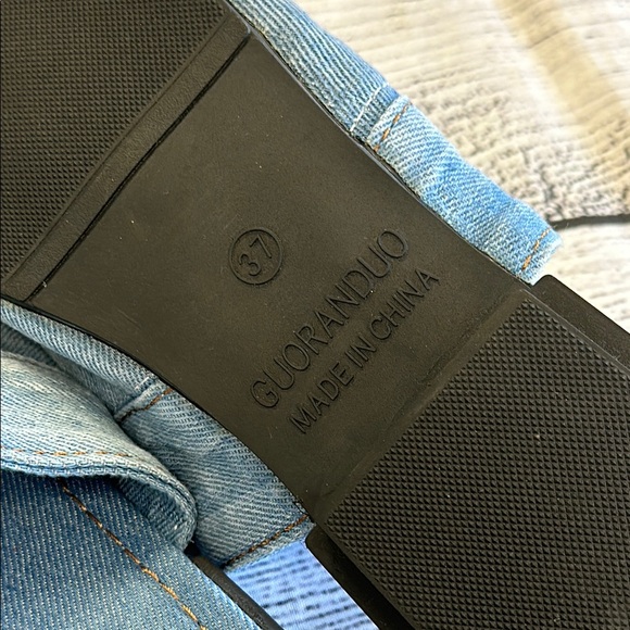 Guoranduo Sz 6.5 Denim Blue Pointed Toe Mules - Picture 7 of 8